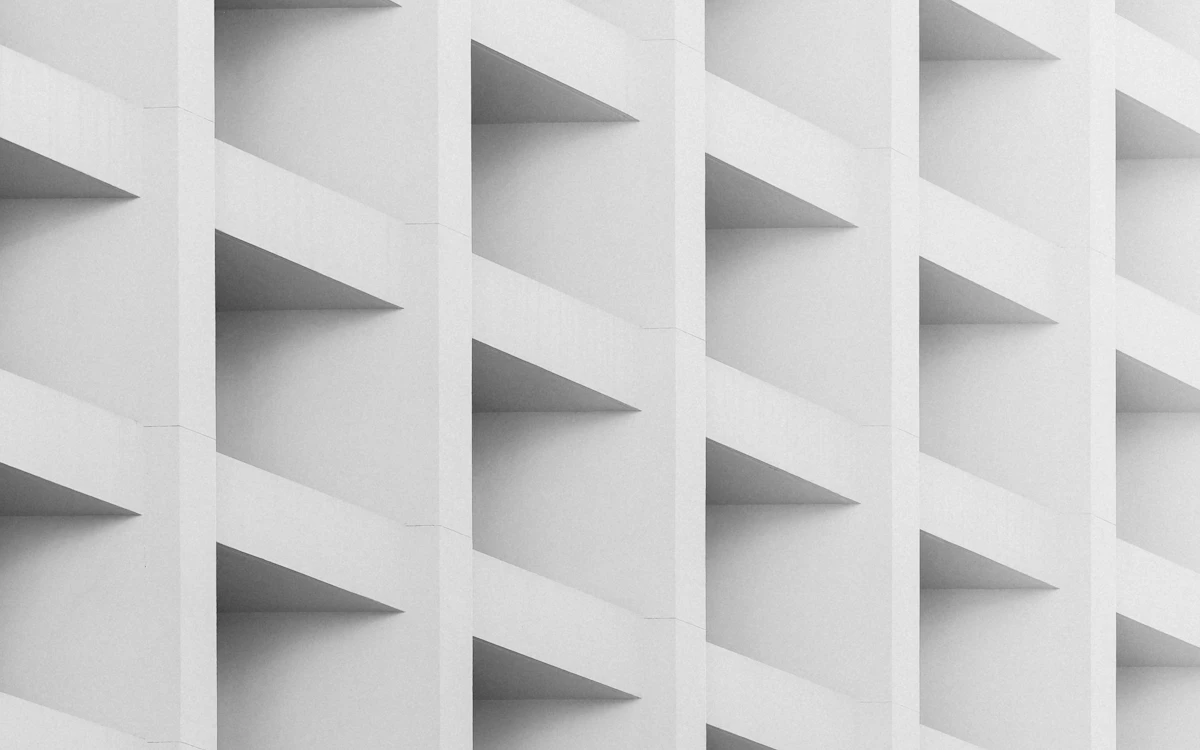 white concrete building facade pattern