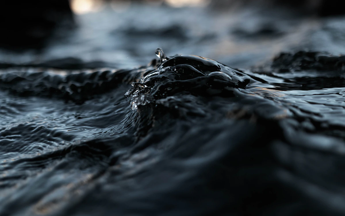 close up photo of black water at daytime