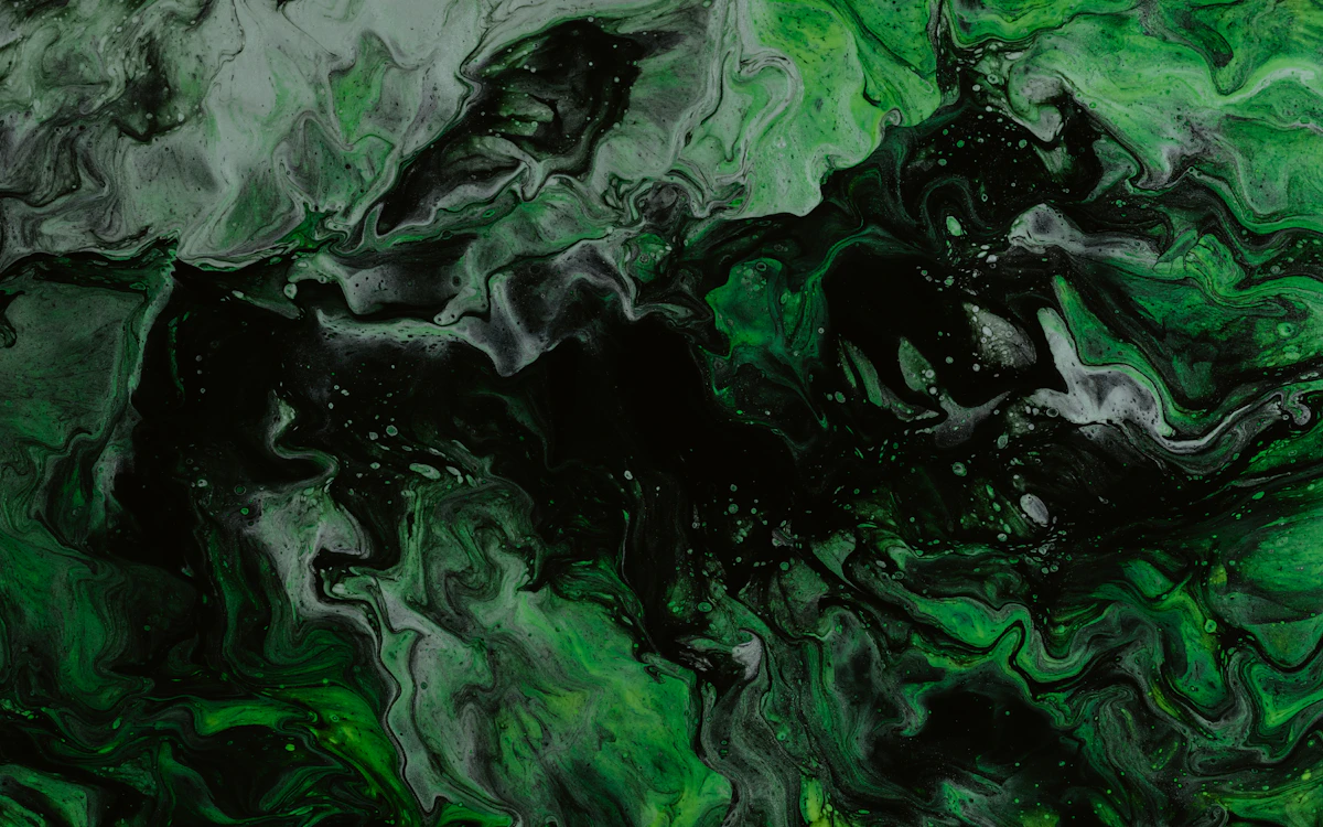 green white and black abstract painting
