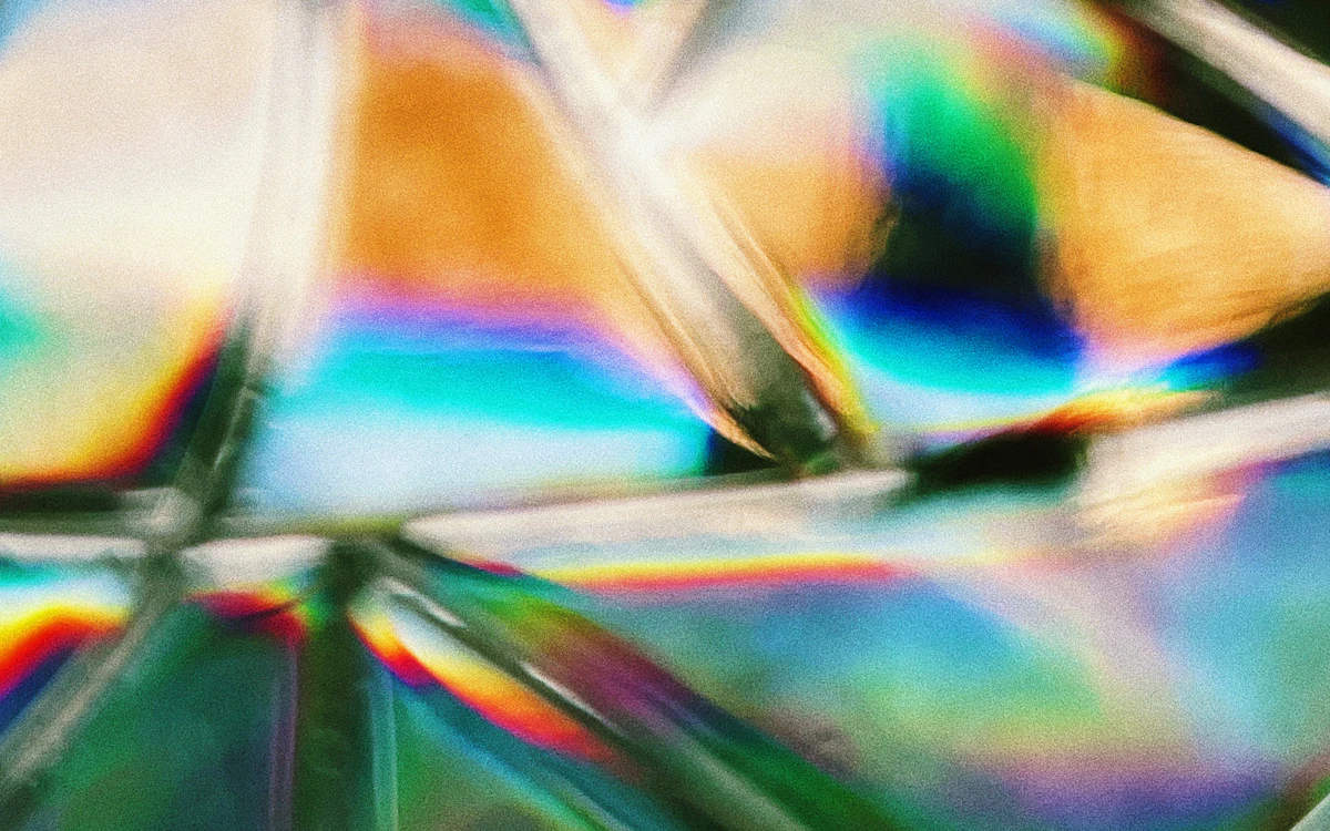 a close up of a multicolored glass object