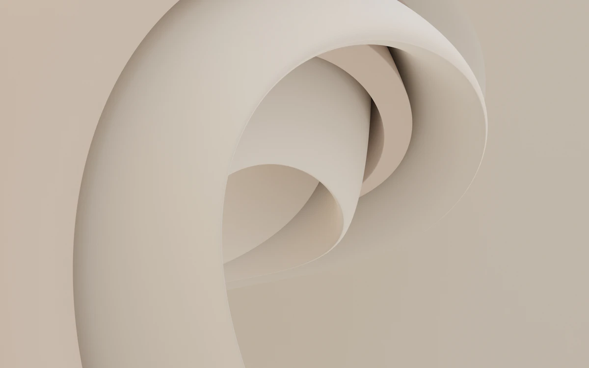 Curved beige abstract shapes overlapping with soft shadows